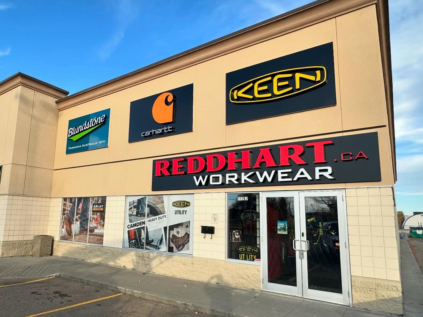 Installed storefront channel letters and brand signs by Davis Printing
